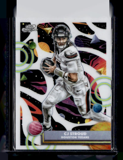 2025 Topps Chrome Cosmic #38 CJ Stroud White Hole Refractor — front