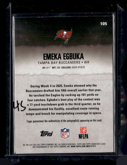 2025 Topps Signature Class #105 Emeka Egbuka Autographs — back