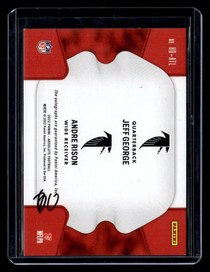 2022 Panini Absolute #HD-ATL Jeff George / Andre Rison Historical Dual Green /25 — back