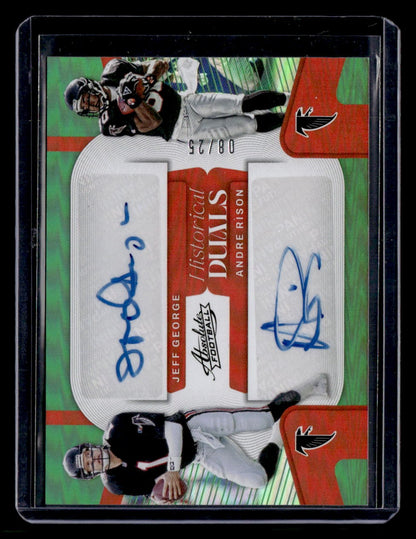 2022 Panini Absolute #HD-ATL Jeff George / Andre Rison Historical Dual Green /25 — front