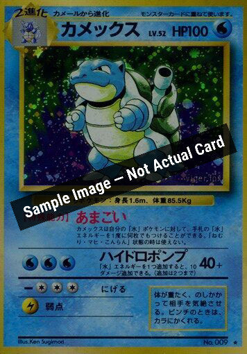 Pokemon Japan,Expansion Pack,Blastoise,Holofoil,Damaged — Sample Image, Not Actual Card
