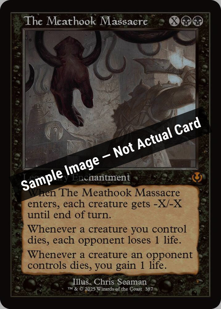 Magic,Innistrad Remastered,The Meathook Massacre (Retro Frame) - 387,Normal,Near Mint — Sample Image, Not Actual Card