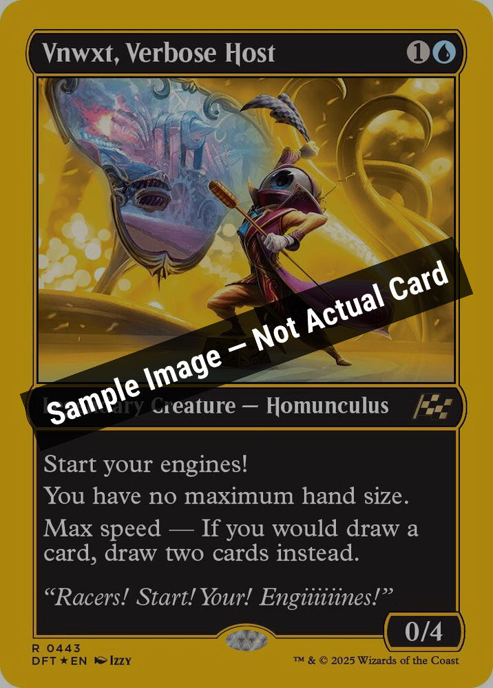 Magic,Aetherdrift,Vnwxt, Verbose Host (First-Place Foil) - 443,Foil,Near Mint — Sample Image, Not Actual Card