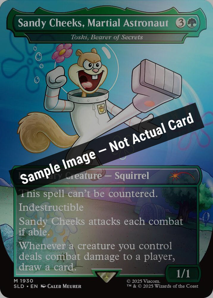 Magic,Secret Lair Drop Series,Sandy Cheeks, Martial Astronaut - Toski, Bearer of Secrets (Rainbow Foil) - 1930,Foil,Near Mint — Sample Image, Not Actual Card