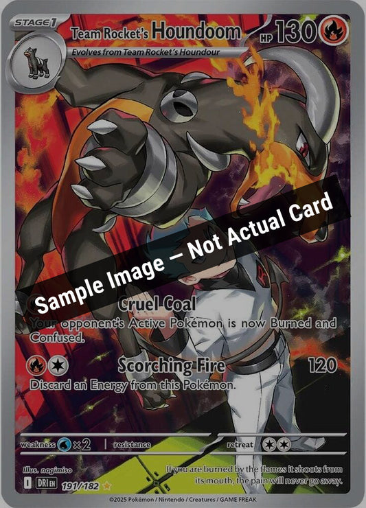 Pokemon,SV10: Destined Rivals,Team Rocket's Houndoom - 191/182,Holofoil,Near Mint — Sample Image, Not Actual Card