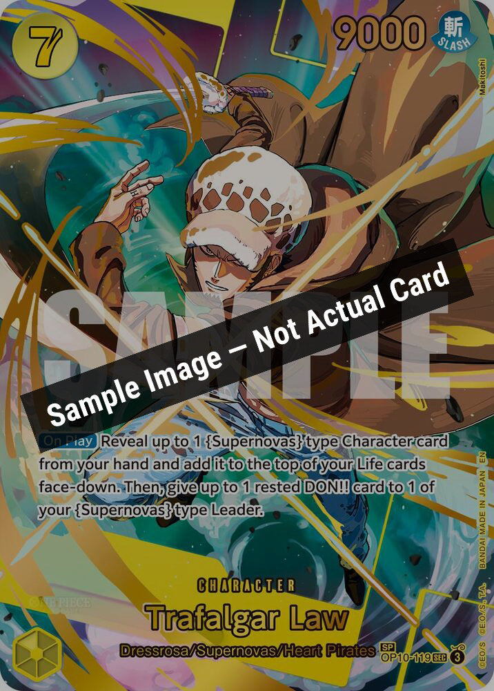 One Piece Card Game,Premium Booster -The Best- Vol. 2,Trafalgar Law - OP10-119 (SP),Foil,Near Mint — Sample Image, Not Actual Card