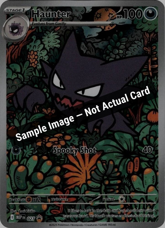 Pokemon,ME: Mega Evolution Promo,Haunter  - 027,Holofoil,Near Mint — Sample Image, Not Actual Card