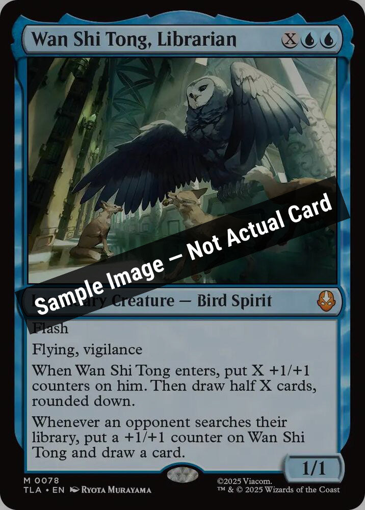Magic,Avatar: The Last Airbender,Wan Shi Tong, Librarian - 78,Normal,Near Mint — Sample Image, Not Actual Card