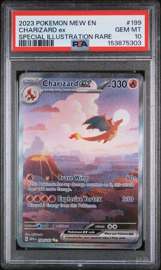 2023 POKEMON MEW EN-151 CHARIZARD ex #199 SPECIAL ILLUSTRATION RARE PSA 10