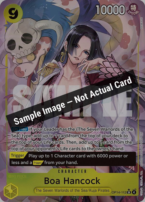 One Piece Card Game,The Azure Sea's Seven,Boa Hancock - OP14-112 (Alternate Art),Foil,Near Mint — Sample Image, Not Actual Card