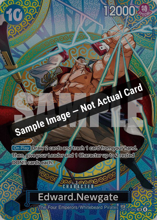 One Piece Card Game,Adventure on Kami's Island,Edward.Newgate (SP) - OP13-042,Foil,Near Mint — Sample Image, Not Actual Card