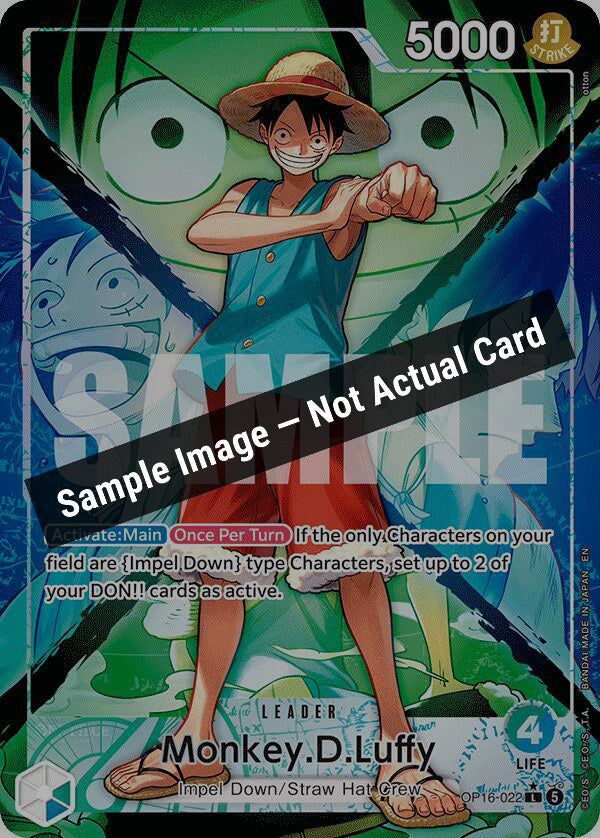 One Piece Card Game,The Time of Battle,Monkey.D.Luffy (022) (Alternate Art) - OP16-022,Foil,Near Mint — Sample Image, Not Actual Card