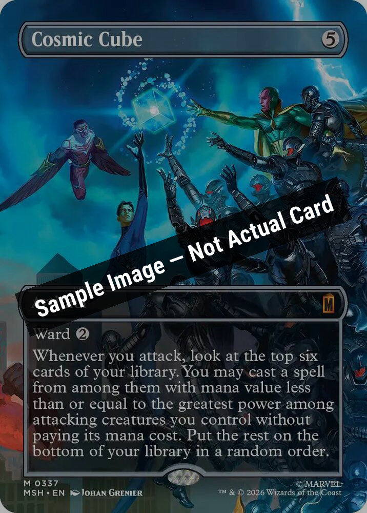 Magic,Marvel Super Heroes,Cosmic Cube (Borderless) (0337),Normal,Near Mint — Sample Image, Not Actual Card