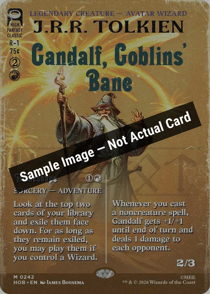 Magic,The Hobbit,Gandalf, Goblins' Bane (Borderless) - 242,Normal,Near Mint — Sample Image, Not Actual Card