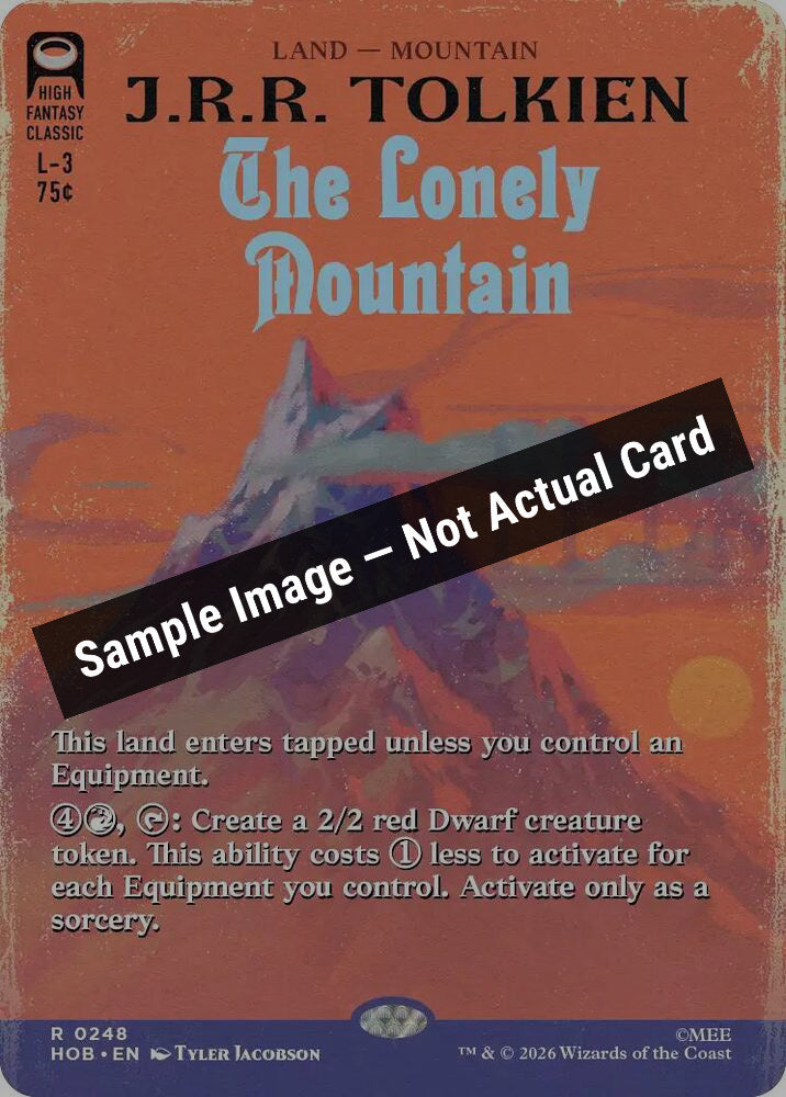Magic,The Hobbit,The Lonely Mountain (Borderless) - 248,Normal,Near Mint — Sample Image, Not Actual Card