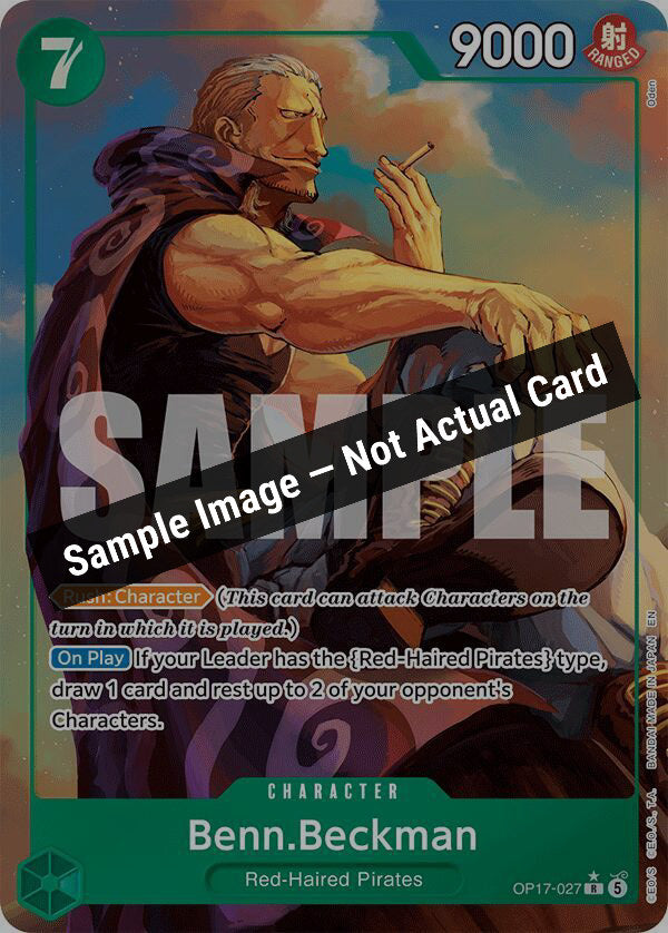 One Piece Card Game,The World's Strongest Warriors,Benn.Beckman (Alternate Art) - OP17-027,Foil,Near Mint — Sample Image, Not Actual Card