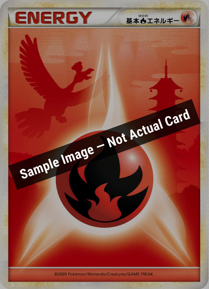 Pokemon Japan,LEGEND Era Unnumbered Energies,Basic Fire Energy,Normal,Moderately Played — Sample Image, Not Actual Card