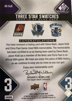 2009-10 SP Game Used #3S-SJC Kidd / Nash / Paul 3 Star Swatches #/299