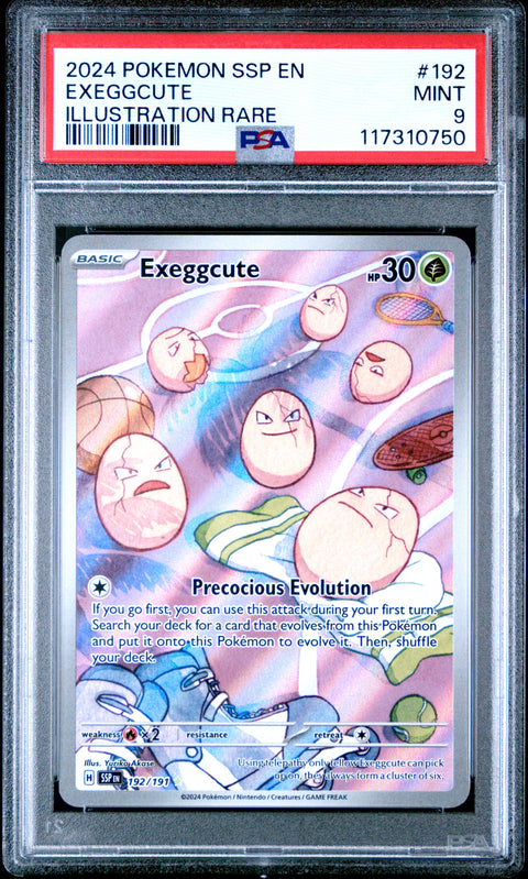 2024 POKEMON SSP EN-SURGING SPARKS EXEGGCUTE #192 PSA 9 - Image 2