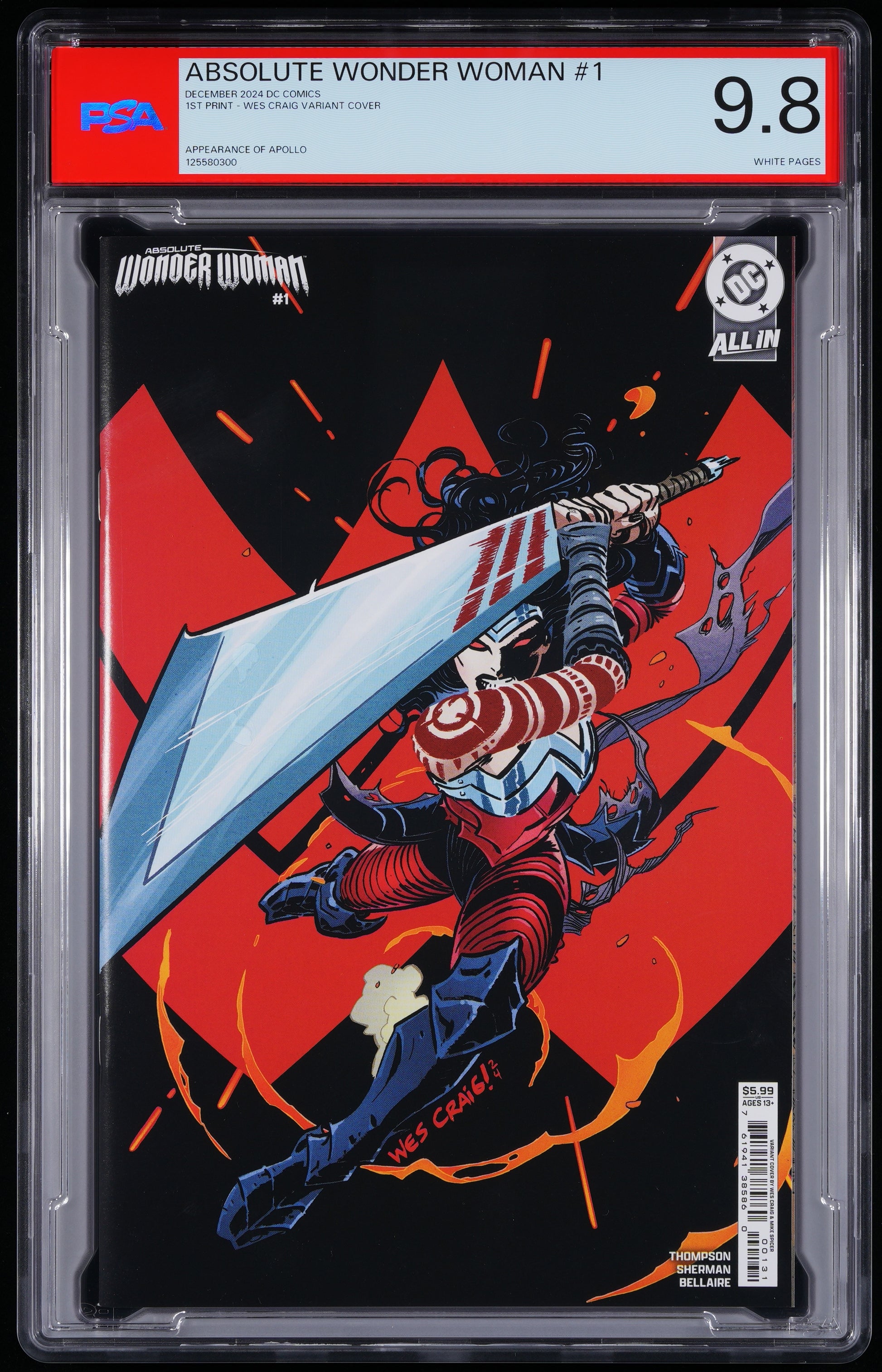 DC Comics Absolute Wonder Woman #1 1 WES CRAIG VARIANT COVER