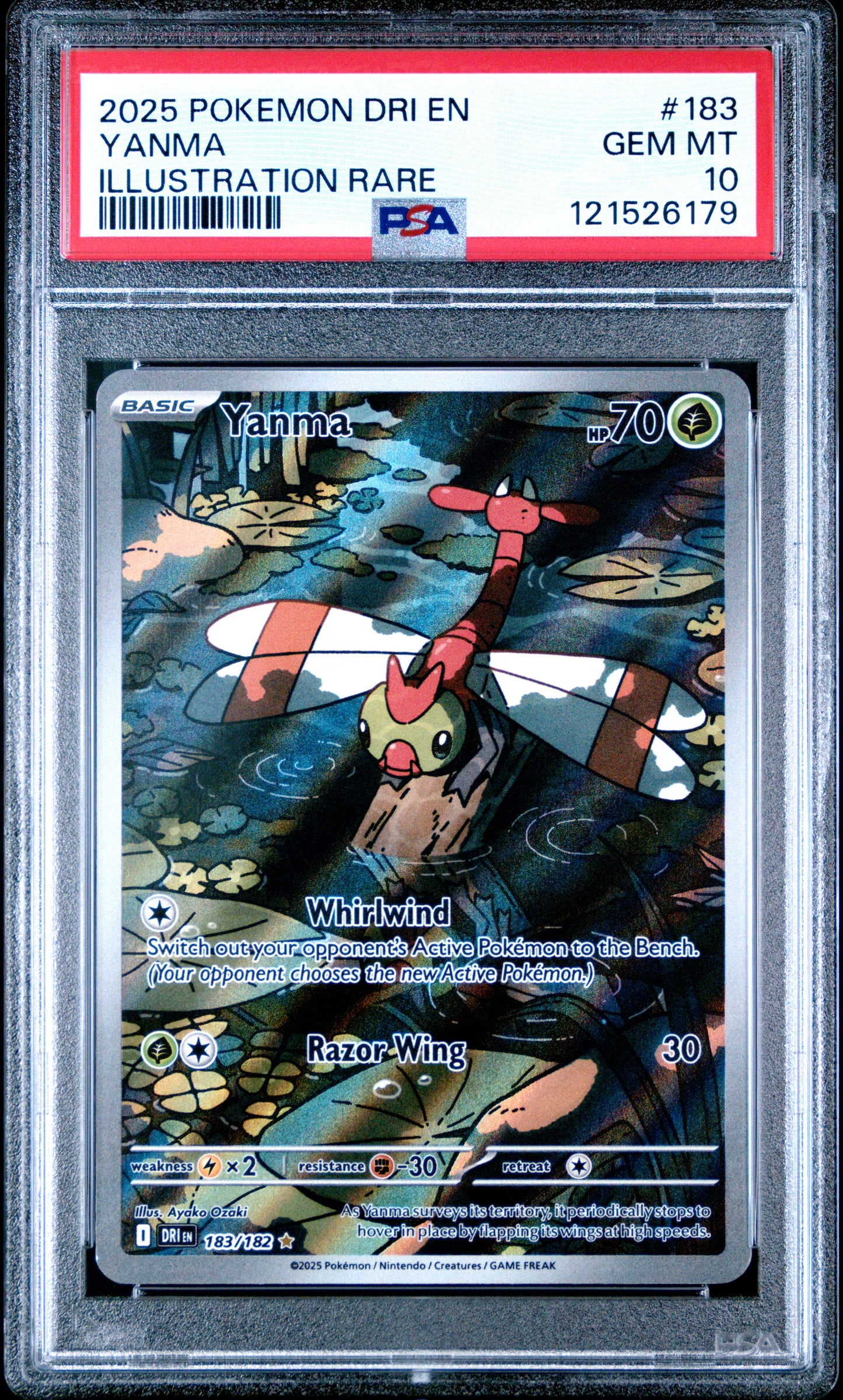 2025 POKEMON DRI EN-DESTINED RIVALS YANMA #183 ILLUSTRATION RARE PSA 10