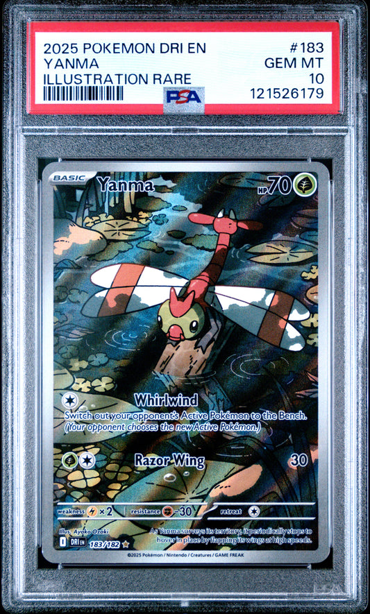 2025 POKEMON DRI EN-DESTINED RIVALS YANMA #183 ILLUSTRATION RARE PSA 10