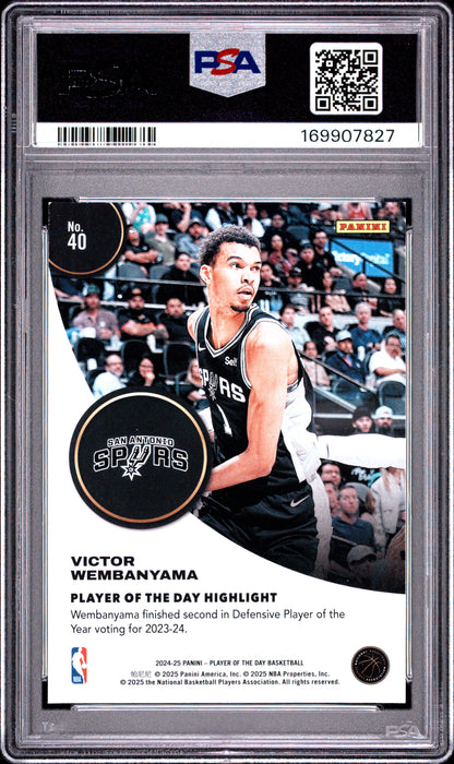 2024 PANINI NBA PLAYER OF THE DAY VICTOR WEMBANYAMA #40 PSA 8