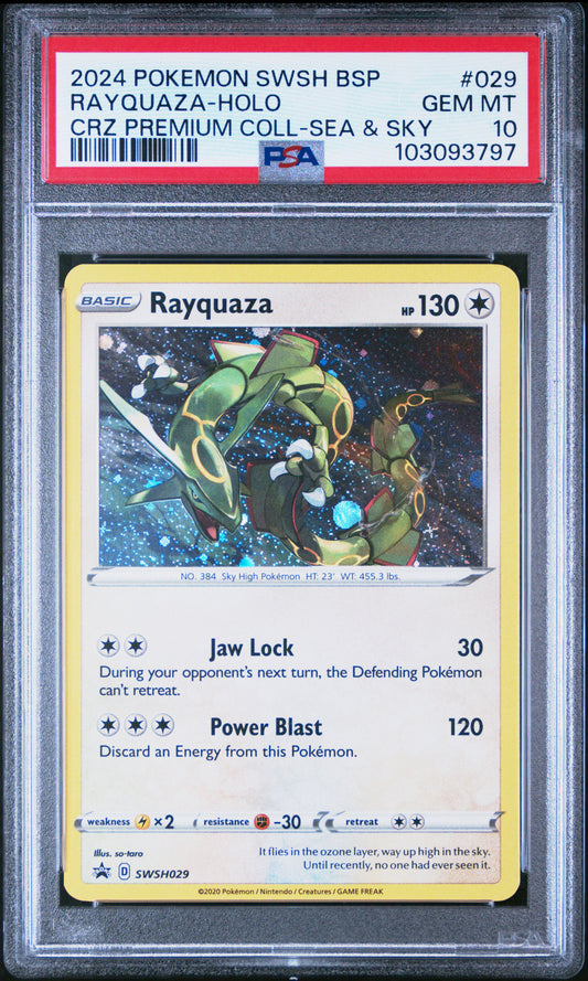2024 POKEMON SWSH BLACK STAR PROMO RAYQUAZA-HOLO #029 PSA 10 - Image 1