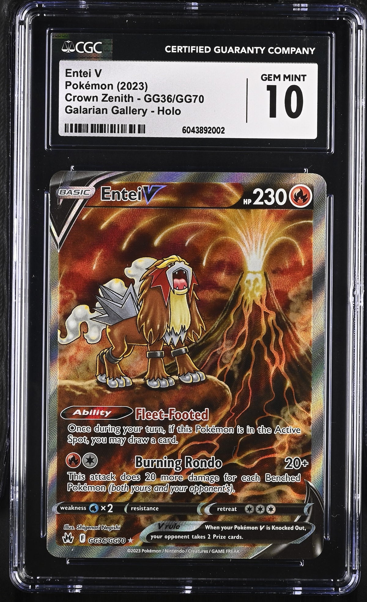 Crown Zenith Entei V #GG36/GG70 CGC 10