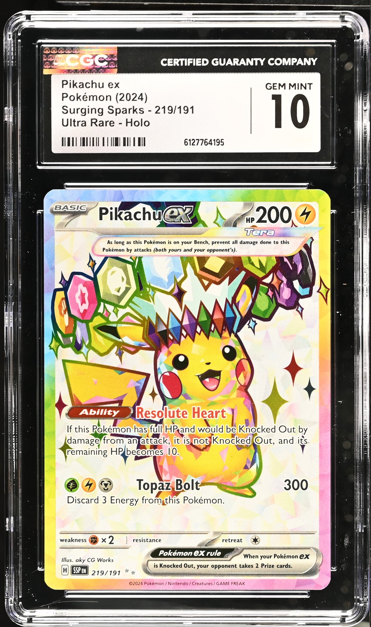 Surging Sparks Pikachu ex #219/191 CGC 10