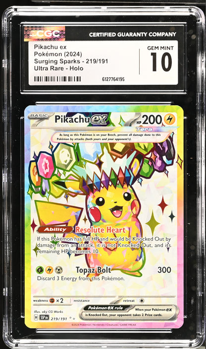 Surging Sparks Pikachu ex #219/191 CGC 10