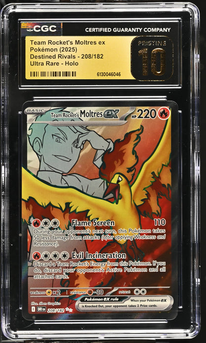 Destined Rivals Team Rocket's Moltres ex #208/182 CGC 10