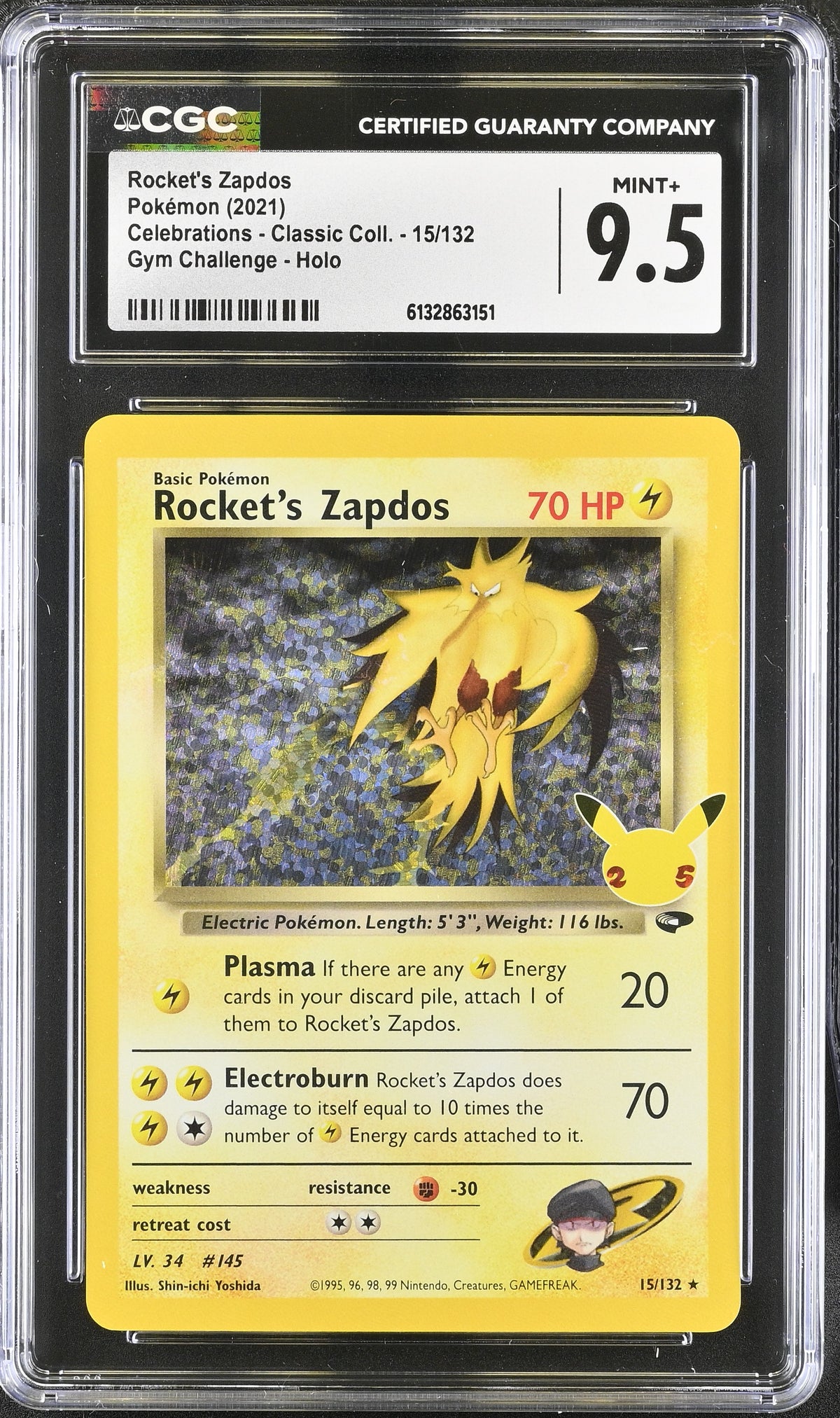 Celebrations - Classic Coll. Rocket's Zapdos #15/132 CGC 9.5