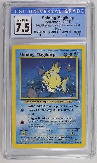 Neo Revelation Shining Magikarp #66/64 CGC 7.5