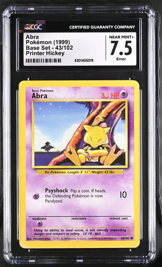 Base Set Abra #43/102 CGC 7.5