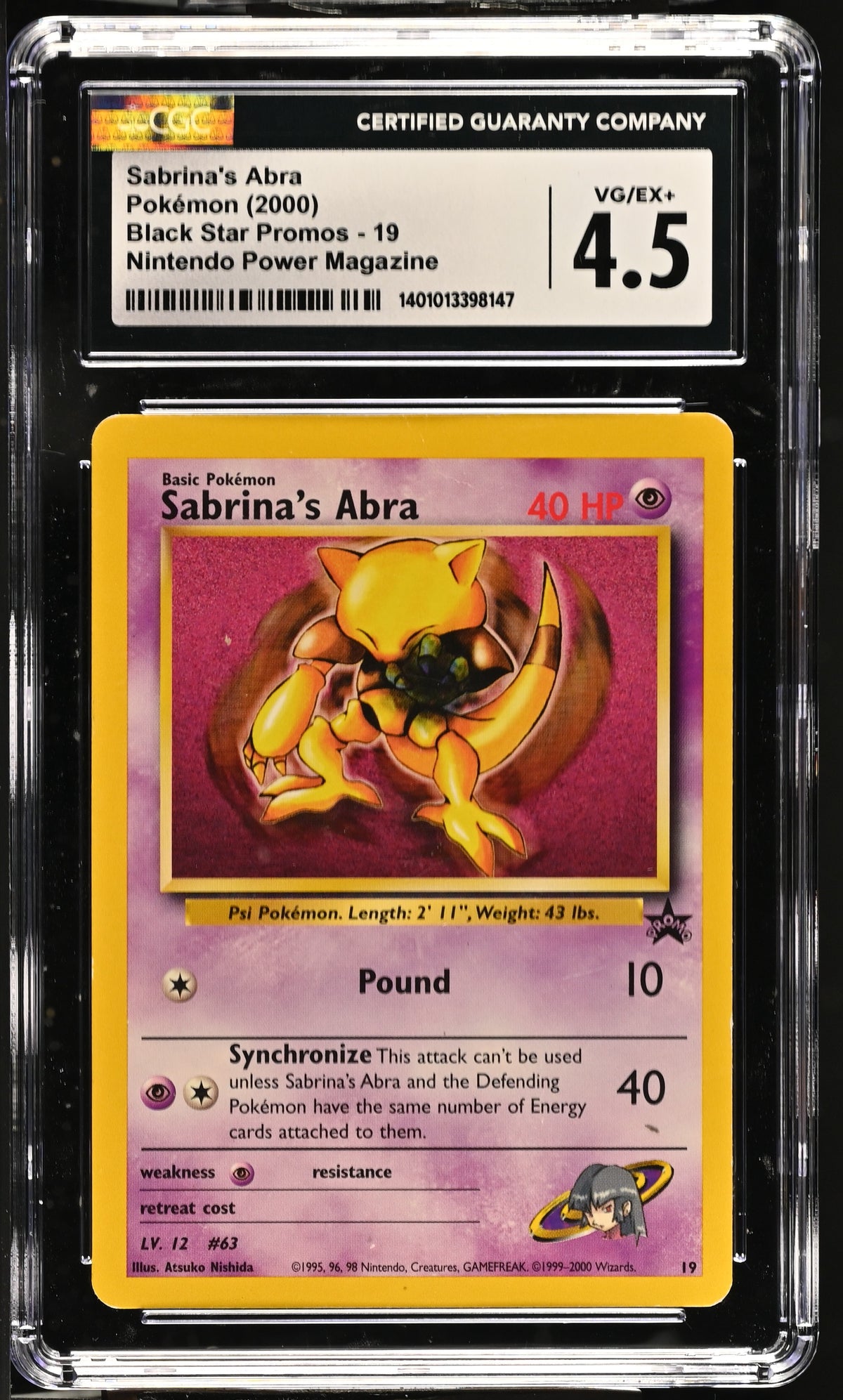 Black Star Promos Sabrina's Abra #19 CGC 4.5