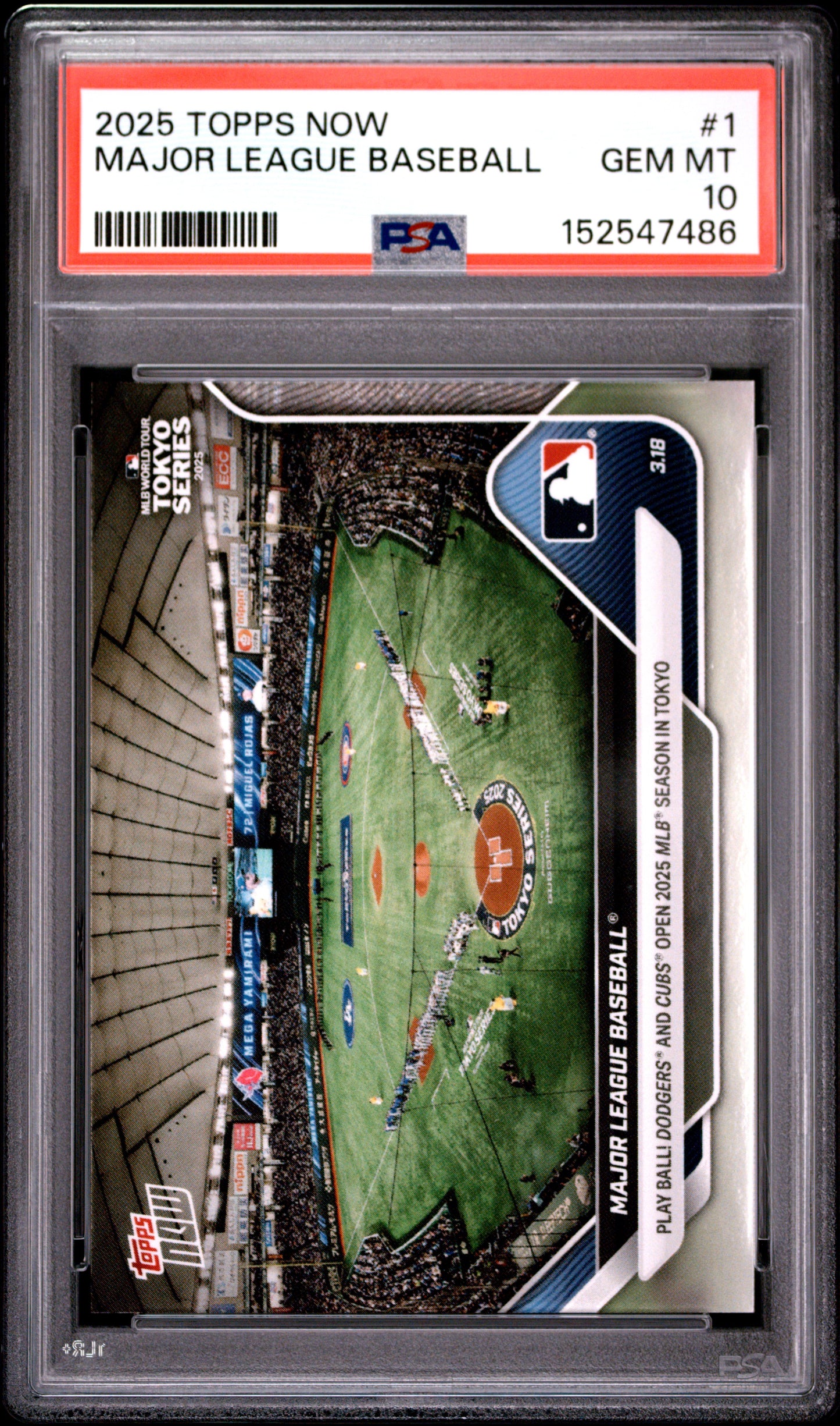 2025 TOPPS NOW MAJOR LEAGUE BASEBALL #1 PSA 10