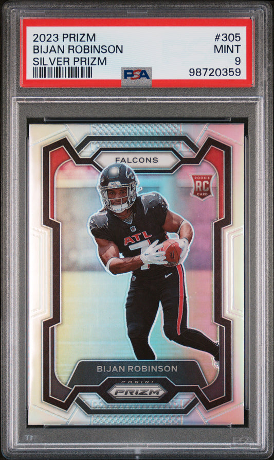 2023 PANINI PRIZM BIJAN ROBINSON #305 SILVER PRIZM PSA 9