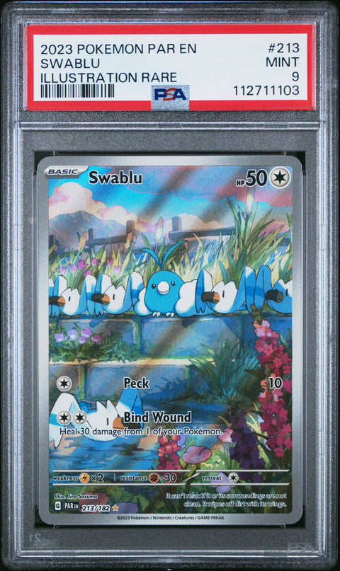 2023 POKEMON PAR EN-PARADOX RIFT SWABLU #213 PSA 9 - Image 2