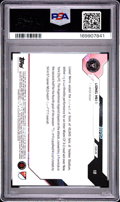 2026 TOPPS NOW MLS LIONEL MESSI #18 PSA 10