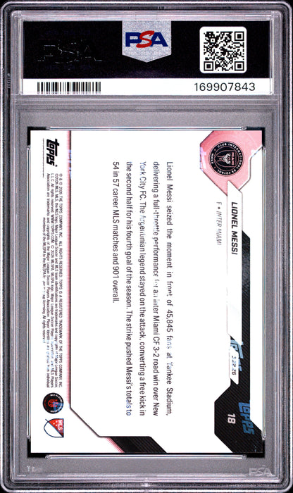 2026 TOPPS NOW MLS LIONEL MESSI #18 PSA 10