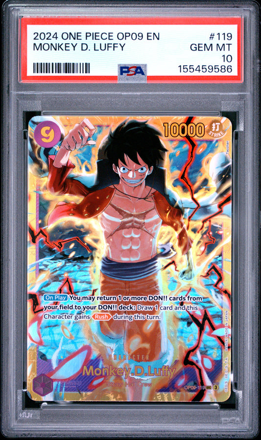 2024 ONE PIECE OP09-EMPERORS IN THE NEW WORLD MONKEY D. LUFFY #119 PSA 10