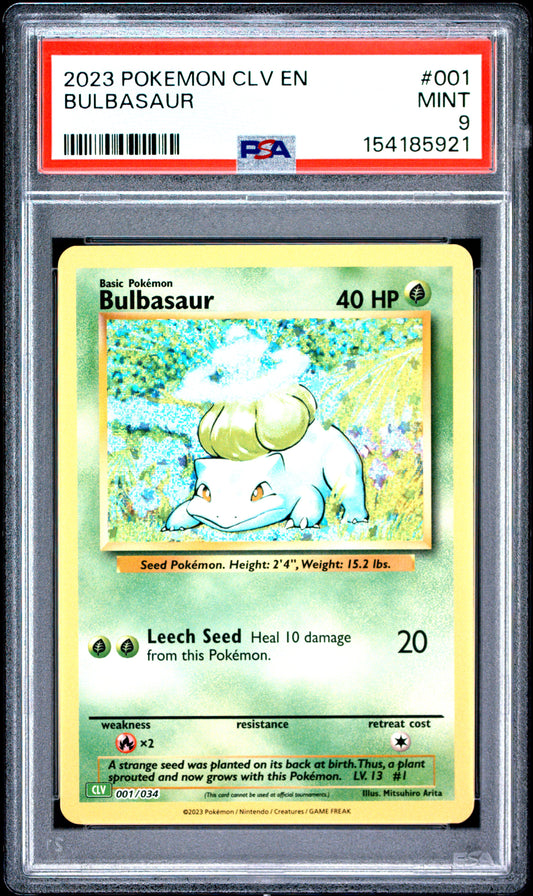 2023 POKEMON CLV-TRADING CARD GAME CLASSIC VENUSAUR & LUGIA ex DECK BULBASAUR #001 PSA 9