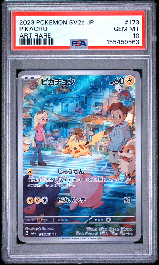 2023 POKEMON JAPANESE SV2a-POKEMON CARD 151 PIKACHU #173 ART RARE PSA 10