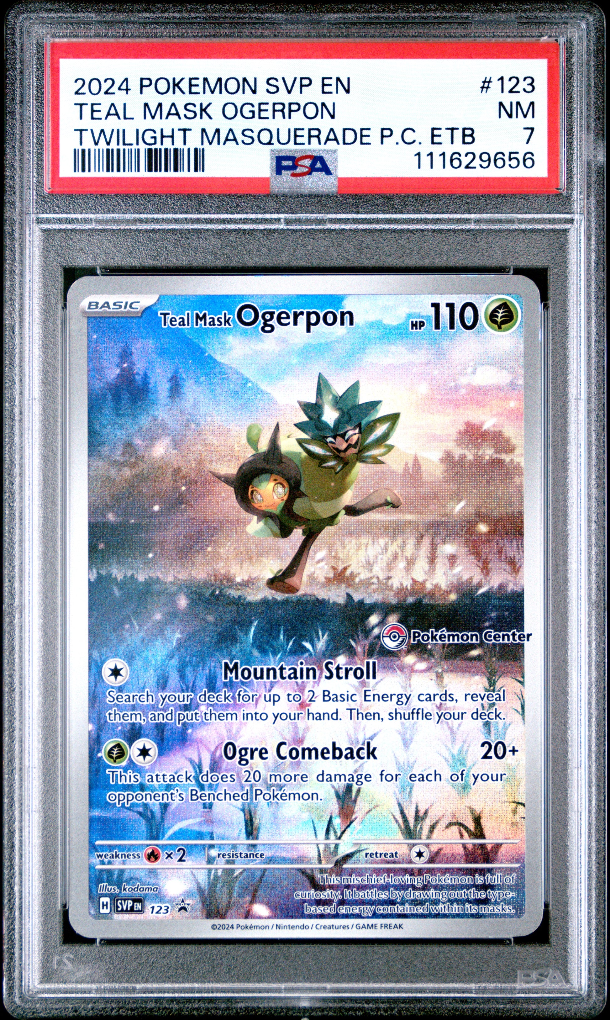 2024 POKEMON SVP EN-SV BLACK STAR PROMO TEAL MASK OGERPON #123 TWILIGHT MASQUERADE PC ETB PSA 7
