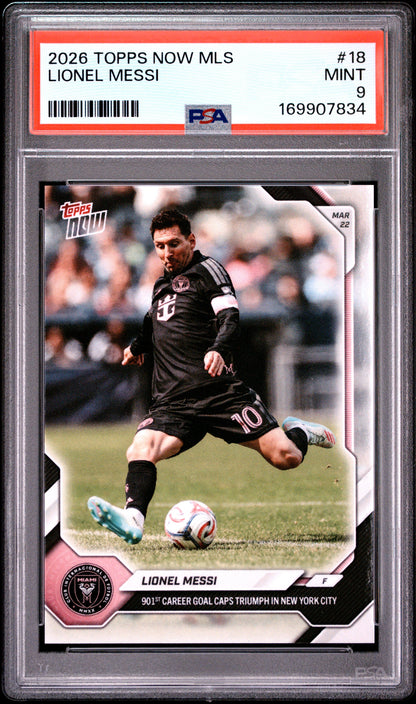 2026 TOPPS NOW MLS LIONEL MESSI #18 PSA 9
