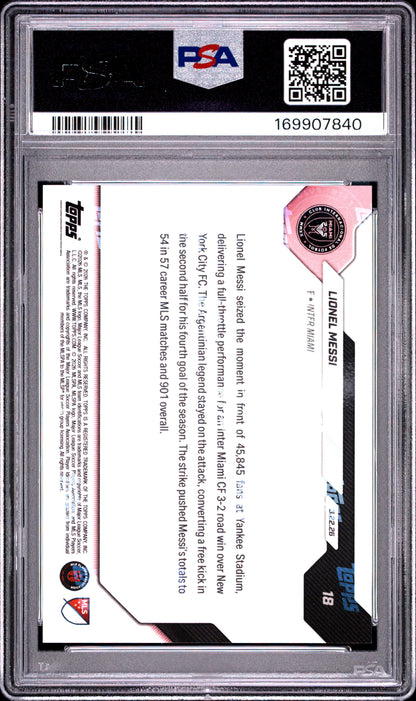 2026 TOPPS NOW MLS LIONEL MESSI #18 PSA 10