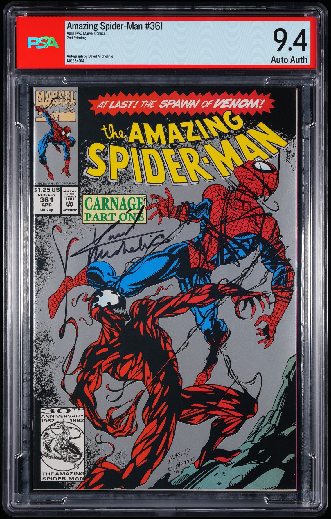 Marvel Comics Amazing Spider-Man #361 1992 2 PSA 9.4