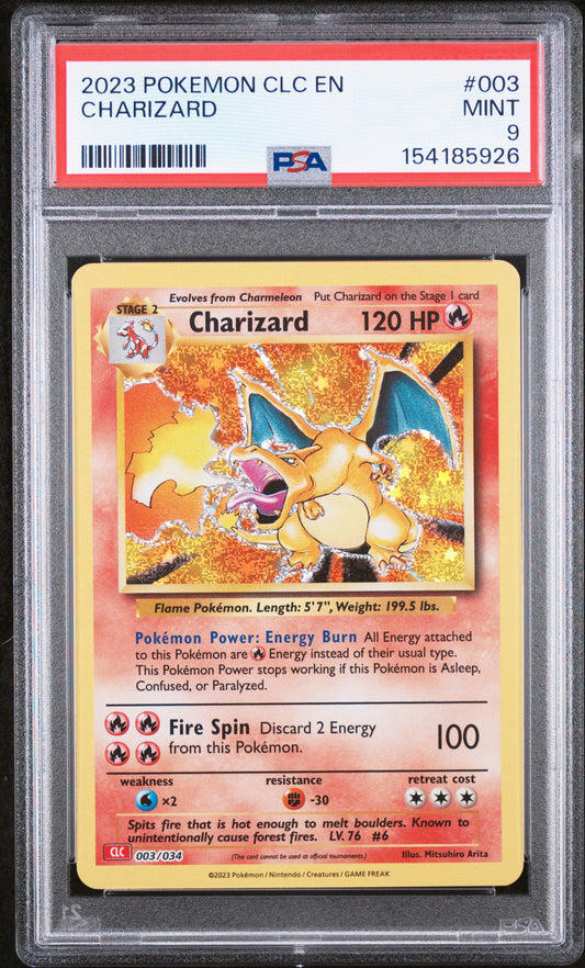 2023 POKEMON CLC-TRADING CARD GAME CLASSIC CHARIZARD & HO-OH ex DECK CHARIZARD #003 PSA 9