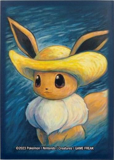 Pokémon Center × Van Gogh Museum: Eevee Inspired by Self-Portrait with Straw Hat Card Sleeves - Pokemon International Card Sleeves